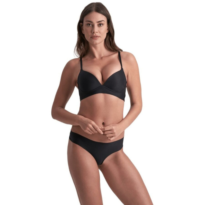 BYE-BRA - PACK 2 TANGAS INVISIBLES BEIGE Y NEGRO TALLA XL