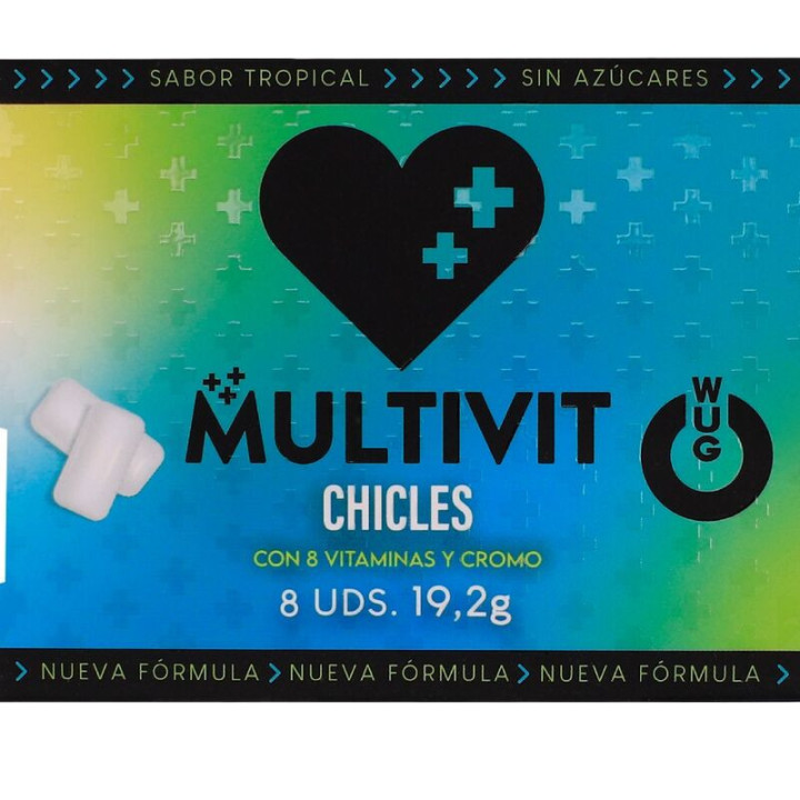 WUG MULTIVIT - MULTIVITAMÍNICO FUNCIONAL SABOR TROPICAL. 8 UNIDADES EM CARTELA