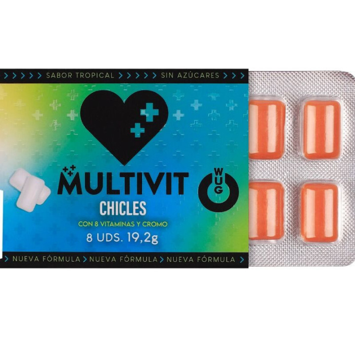 WUG MULTIVIT - MULTIVITAMÍNICO FUNCIONAL SABOR TROPICAL. 8 UNIDADES EM CARTELA