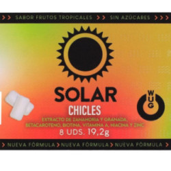 WUG SOLAR - GOMA DE MASCAR FUNCIONAL COM VITAMINAS E ZINCO, SABOR FRUTAS TROPICAIS, EM CARTELA COM 8 UNIDADES