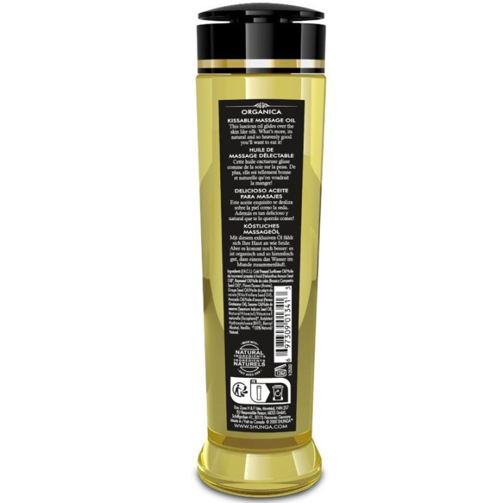 SHUNGA - ÓLEO DE MASSAGEM ORGÂNICO COM AROMA DE FRAMBOESA 240 ML