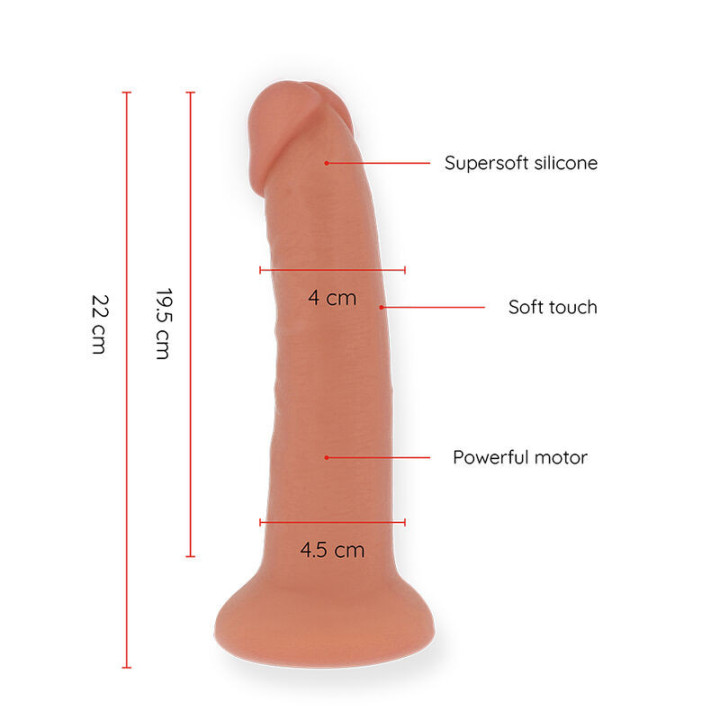 ONINDER - GRANDE VIBRADOR BOGOTÁ DILDO 9 VELOCIDADES NATURAL 22 CM -O- 4.5 CM - APLICATIVO GRATUITO