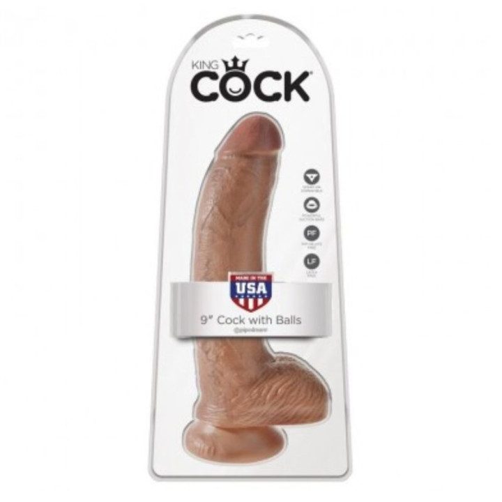 KING COCK - DILDO REALISTA COM TESTÍCULOS 22.8 CM