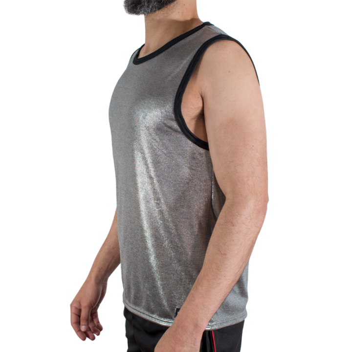 MACHO - CAMISETA COM GLITTER FINO TAMANHO S/M