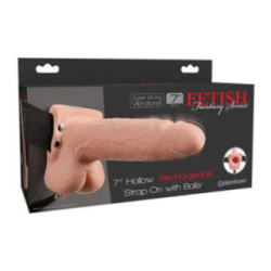 FETISH FANTASY SERIES  - STRAP-ON VIBRATÓRIO REALISTA COM BOLAS 17,8 CM