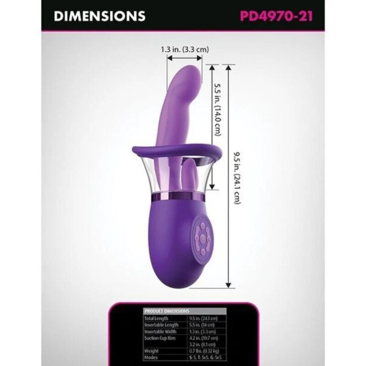 FANTASY FOR HER - VIBRADOR RABBIT PRO PLUS ULTIMATE PLEASURE ROXO 20.3 CM