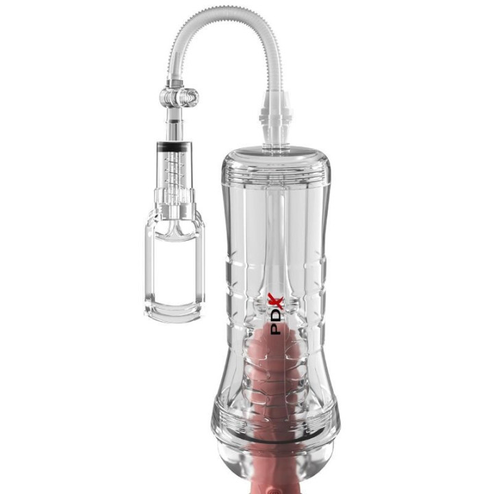 PDX ELITE - VIEWTUBE VAC XXL TRANSPARENTE STROKER COM BOMBA DE SUCÇÃO 27.3 CM