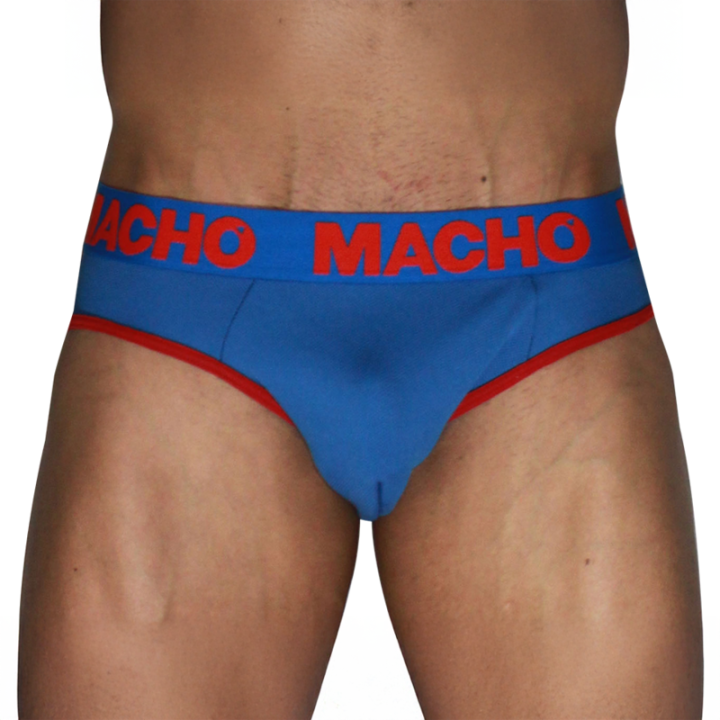 MACHO - MCH005 SLIP CLÁSSICO AZUL + VERMELHO XL