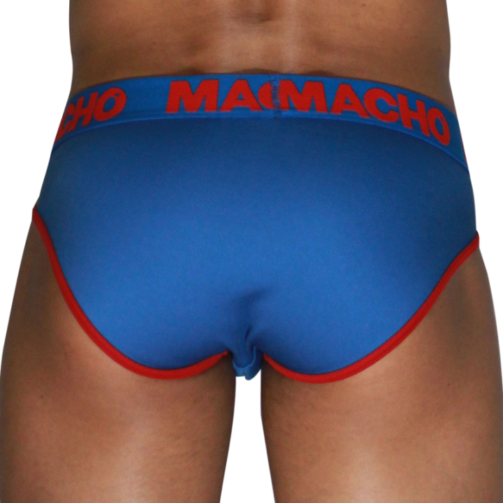 MACHO - MCH005 SLIP CLÁSSICO AZUL + VERMELHO XL
