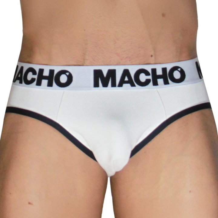 MACHO - MCH006 SLIP CLÁSSICO BRANCO + PRETO L
