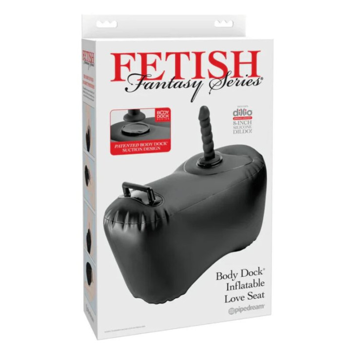 FETISH FANTASY SERIES - SOFÁ INFLÁVEL BODY DOCK COM DILDO 69.2 CM PRETO