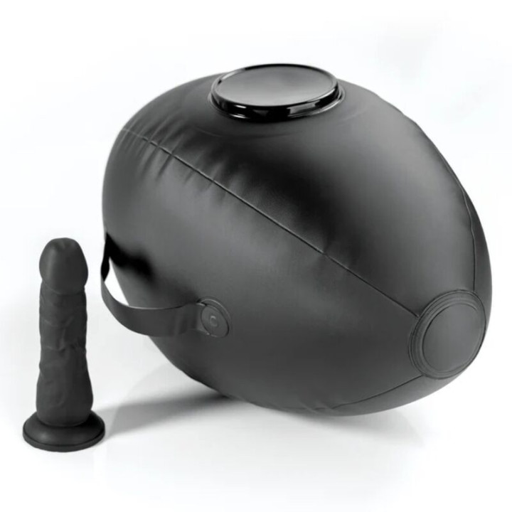 FETISH FANTASY SERIES - BODY DOCK BOLA DE AMOR INFLÁVEL COM DILDO PRETA 41.9 CM