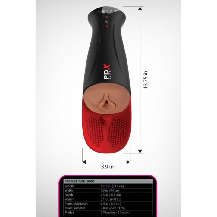PDX ELITE - FAP-O-MATIC PRO XL VIBRATÓRIO AUTOMÁTICO MARROM 34.9 CM