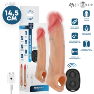 MR INTENSE - ARNOLD CAPA VIBRATÓRIA ULTRA-REALISTA PARA PÊNIS M 14.5 CM -Ø- 4 CM