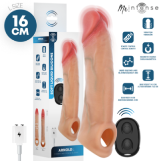 MR INTENSE - ARNOLD L CAPA PENIANA VIBRATÓRIA ULTRA-REALISTA COM CONTROLE REMOTO 16 CM -Ø- 4.5 CM
