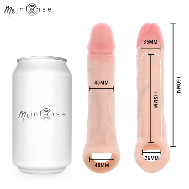 MR INTENSE - ARNOLD L CAPA PENIANA VIBRATÓRIA ULTRA-REALISTA COM CONTROLE REMOTO 16 CM -Ø- 4.5 CM