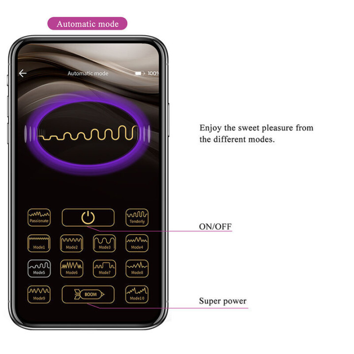 PRETTY LOVE - VIBRADOR DE OVO COM ACIONAMENTO POR APLICATIVO KLAY ROXO