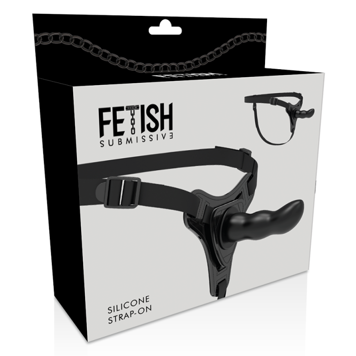 FETISH SUBMISSIVE HARNESS - SILICONE PRETO PONTO G 16 CM