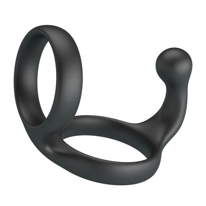 CRAZY BULL - ANEL DUPLO FLORIAN PARA PÊNIS E TESTÍCULOS PRETO