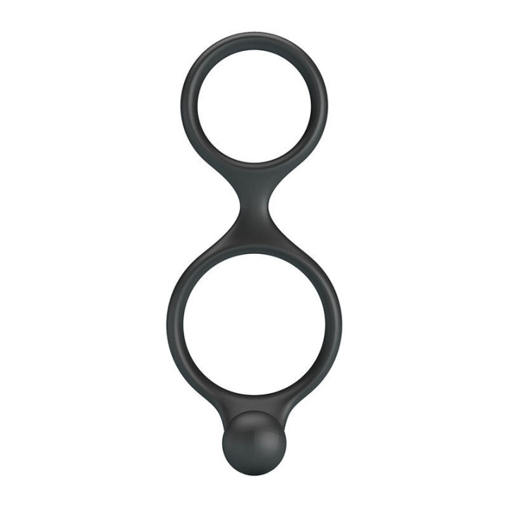 CRAZY BULL - ANEL DUPLO FLORIAN PARA PÊNIS E TESTÍCULOS PRETO