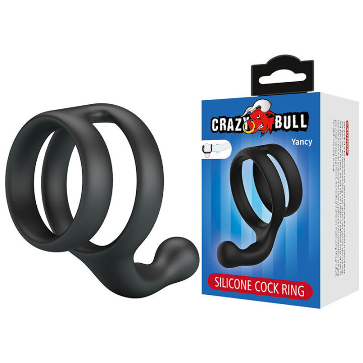 CRAZY BULL - ANEL DUPLO PARA PÊNIS E TESTÍCULOS YANCY PRETO