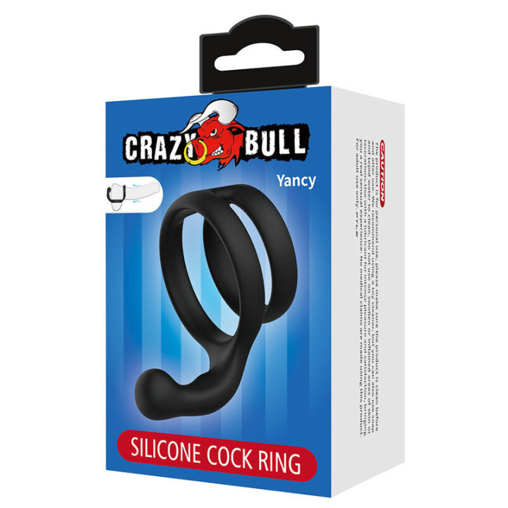 CRAZY BULL - ANEL DUPLO PARA PÊNIS E TESTÍCULOS YANCY PRETO