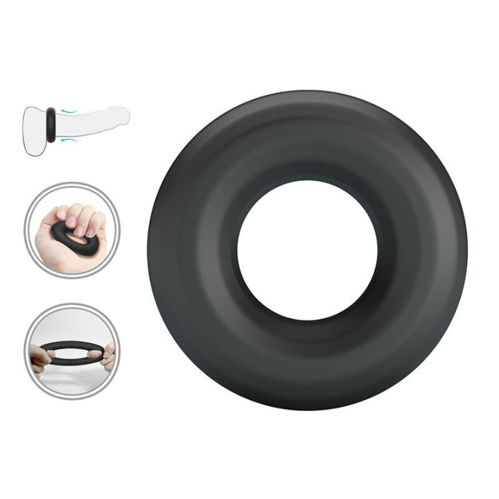 CRAZY BULL - ANEL PENIANO DE SILICONE SUPER MACIO URBANO PRETO