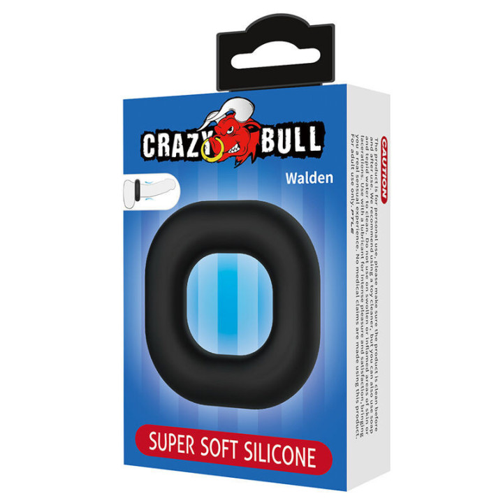 CRAZY BULL - ANEL PENIANO DE SILICONE SUPER MACIO WALDEN PRETO