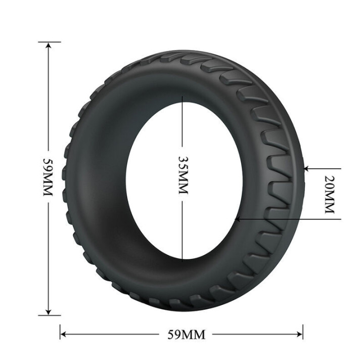 CRAZY BULL - ANEL PENIANO DE SILICONE TEXTURIZADO MERRITT PRETO