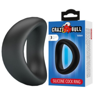 CRAZY BULL - ANEL PENIANO ERGONÔMICO DE SILICONE VALEN PRETO