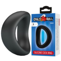 CRAZY BULL - ANEL PENIANO ERGONÔMICO DE SILICONE VALEN PRETO