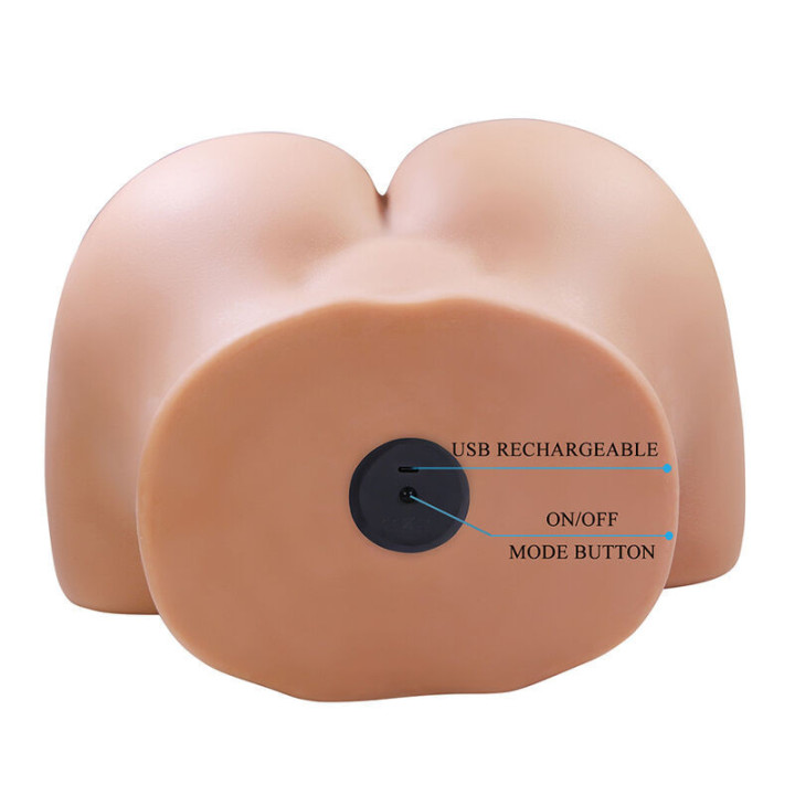 CRAZY BULL - JULIA XXL MASTURBADOR VIBRATÓRIO DUPLO VAGINAL E ANAL FLESH