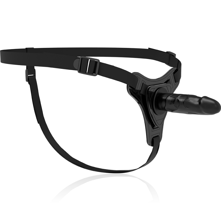 FETISH SUBMISSIVE HARNESS - SILICONE PRETO REALISTA 15 CM