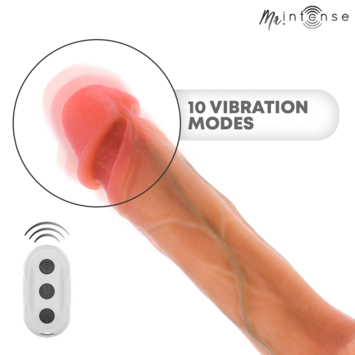 MR INTENSE - BRADLEY VIBRADOR DE SILICONE COM EFEITO DE AQUECIMENTO E CONTROLE REMOTO 21 CM - Ø - 4.2 CM