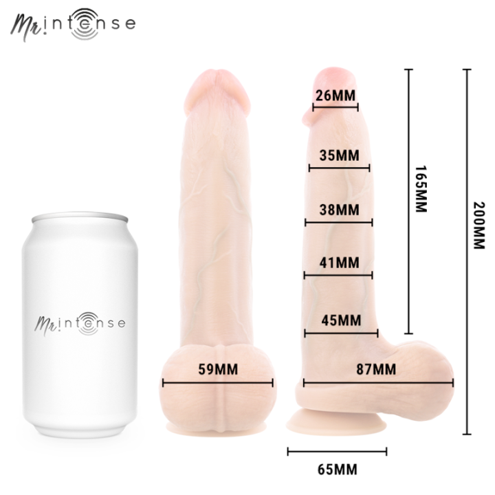 MR INTENSE - BRUCE M DILDO DE SILICONE COM TESTÍCULOS 20 CM -Ø- 4.5 CM
