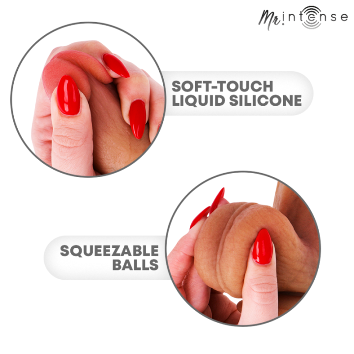 MR INTENSE - BRUCE M DILDO DE SILICONE COM TESTÍCULOS 20 CM -Ø- 4.5 CM