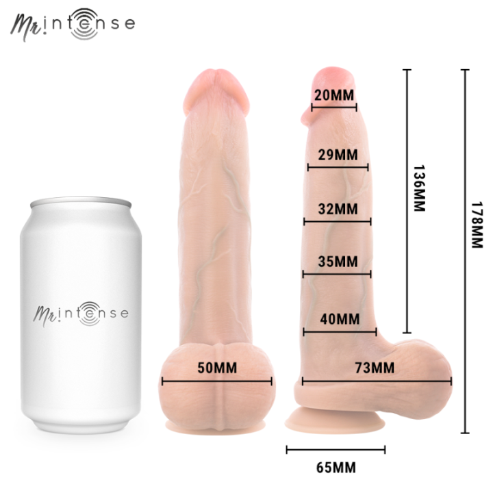 MR INTENSE - BRUCE S DILDO DE SILICONE COM TESTÍCULOS 17.8 CM -Ø- 4 CM