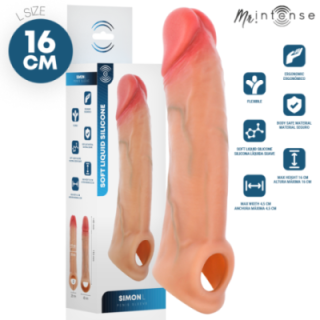 MR INTENSE - CAPA DE SILICONE PARA PÊNIS SIMON L 16 CM -Ø- 4.5 CM