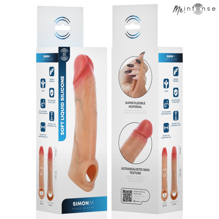 MR INTENSE - SIMON M CAPA DE SILICONE PARA PÊNIS 14.5 CM -Ø- 4 CM