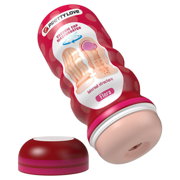 PRETTY LOVE - MASTURBADOR VAGINAL FLORA COM VENTOSA E TEXTURAS INTERNAS