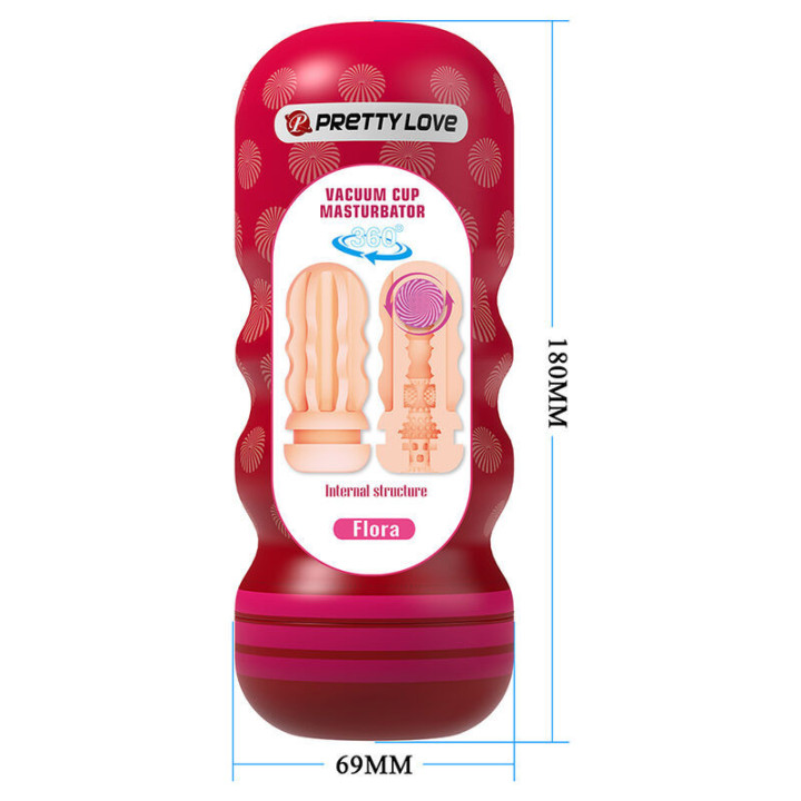 PRETTY LOVE - MASTURBADOR VAGINAL FLORA COM VENTOSA E TEXTURAS INTERNAS