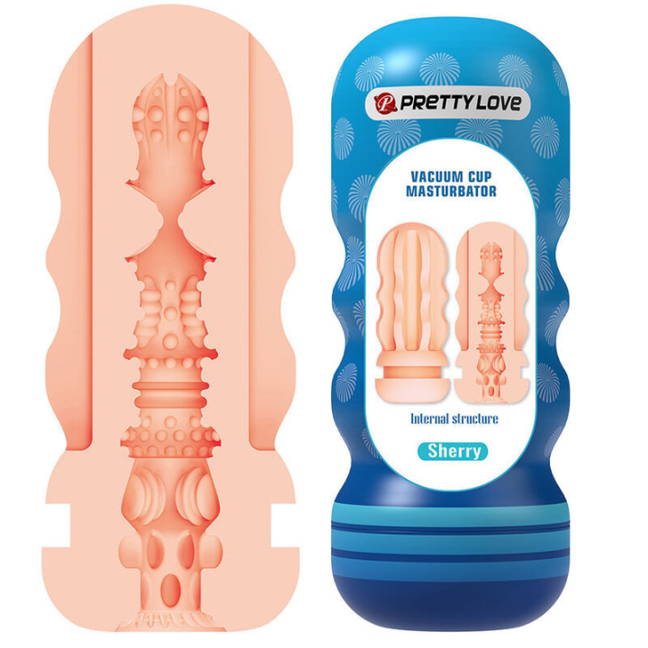 PRETTY LOVE - SHERRY. MASTURBADOR VAGINAL COM VENTOSA E TEXTURAS INTERNAS