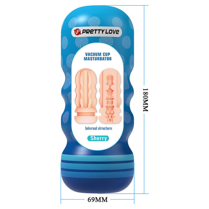 PRETTY LOVE - SHERRY. MASTURBADOR VAGINAL COM VENTOSA E TEXTURAS INTERNAS