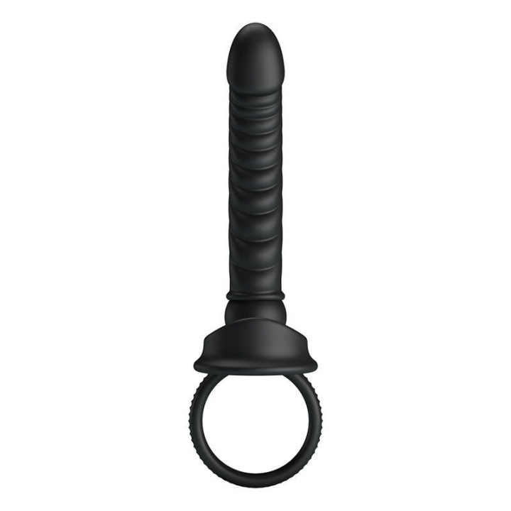 PRETTY LOVE - VIBRADOR ANAL MERRITT COM ANEL E VIBRAÇÃO PRETO