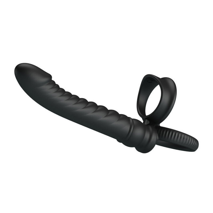 PRETTY LOVE - VIBRADOR ANAL MERRITT COM ANEL E VIBRAÇÃO PRETO