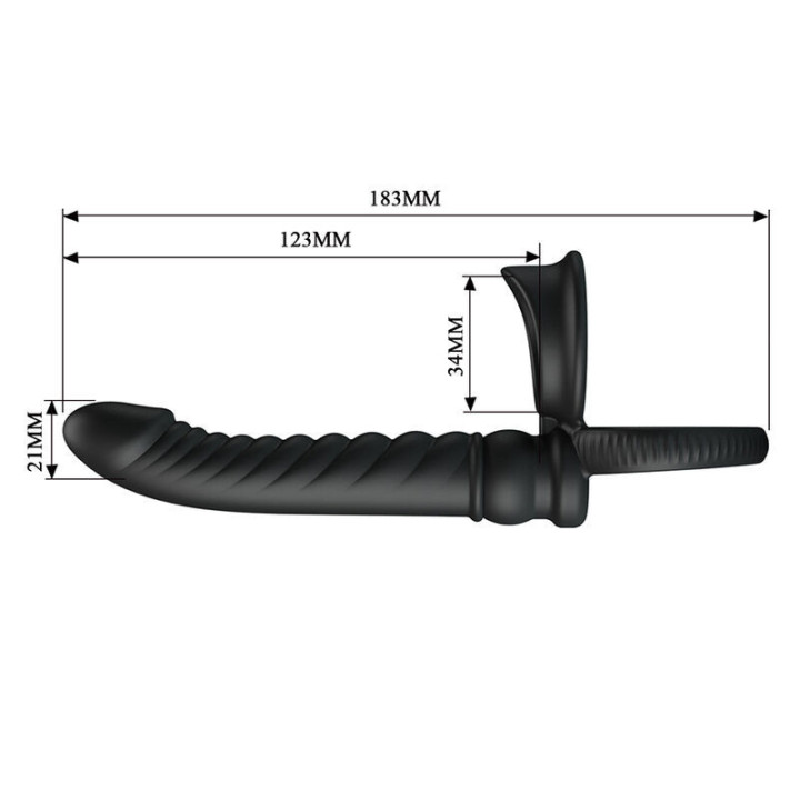 PRETTY LOVE - VIBRADOR ANAL MERRITT COM ANEL E VIBRAÇÃO PRETO