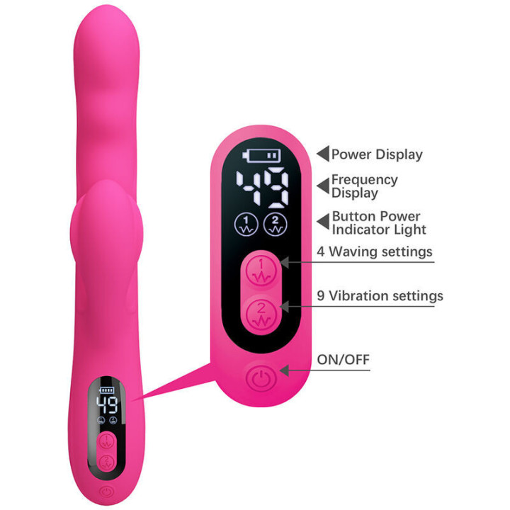 PRETTY LOVE - VIBRADOR COELHO MULTIFUNCIONAL DE INVERNO COM DISPLAY DE LED ROSA