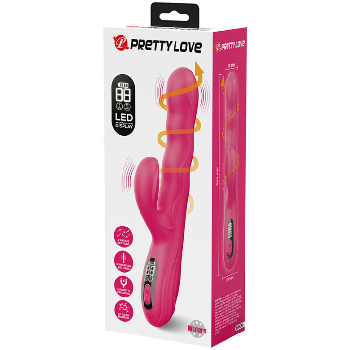 PRETTY LOVE - VIBRADOR COELHO MULTIFUNCIONAL DE INVERNO COM DISPLAY DE LED ROSA