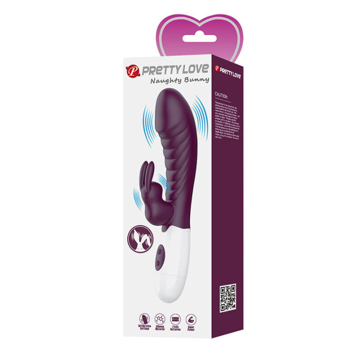 PRETTY LOVE - VIBRADOR COELHO NAUGHTY BUNNY COM 30 FUNÇÕES - ROXO