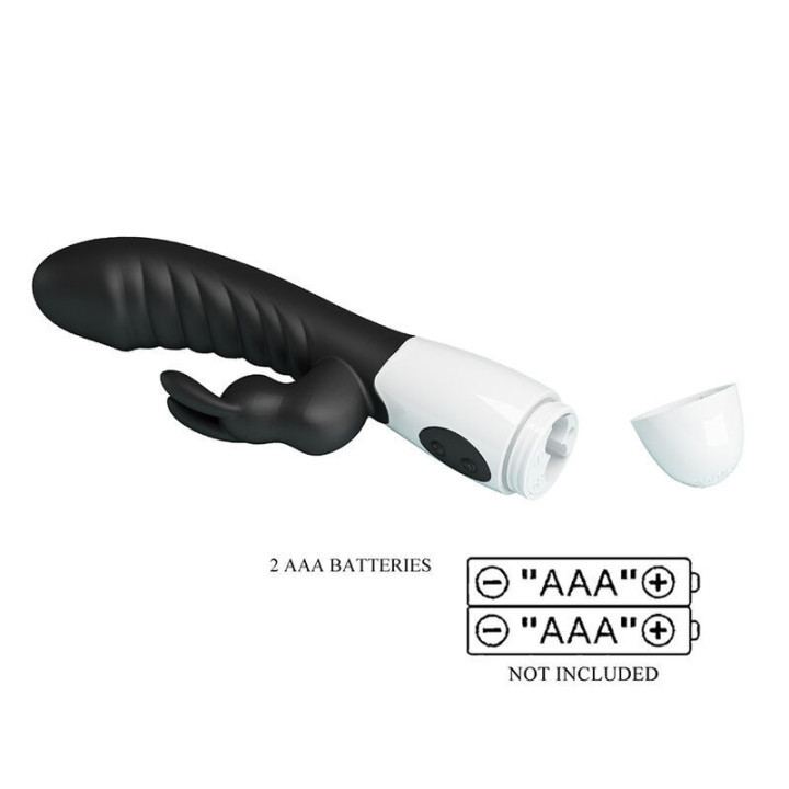 PRETTY LOVE - VIBRADOR COELHO NAUGHTY BUNNY COM 30 FUNÇÕES PRETO